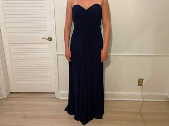 Beautiful Le Chateau Navy Blue Strapless Gown, Size 8