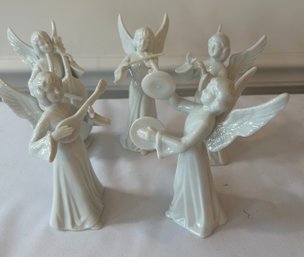 Set Of 5 Small Angel Musicians, Japan