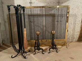 Fireplace Tools Screen And Andirons.   #2