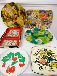 Variety Of Vintage Plastic Serving Trays