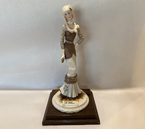 Italian Statue Of An Art Deco Woman, A. Beleari, 1985 Dear