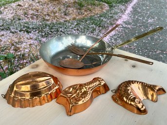 A High Quality Tinned Copper Pan And More Vintage Copper Cookware