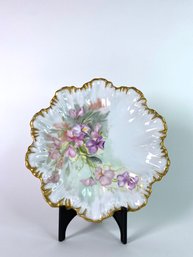 Antique Hand Painted AL Limoges Scalloped Edge Dessert Plate