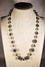 Michael Dawkins Sterling Silver Necklace Having Spiked Beads