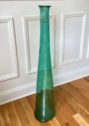 Handcrafted & Reclaimed Glass Vase, Extra Tall-Teal