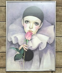 A Vintage Michel Oks Pierrot Love Print