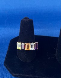 Multi Stone Tourmaline Ring In Gold Vermail