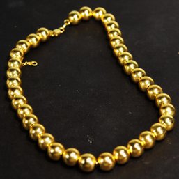 VERY FINE ITALIAN GOLD OVER STERLING SILVER BALL FORMED BEADED NECKLACE