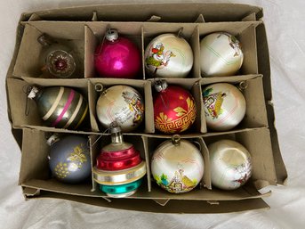 Vintage Christmas Ornaments - 12 Total