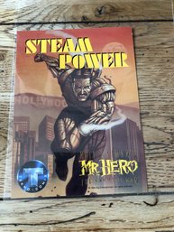 5'x7'steam Power Neil Gaiman's Mr. Hero Oversized Trading Card.   S79