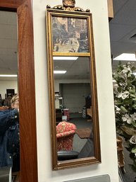 Vintage Trumeau  Mirror With Gold Frame