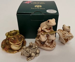 Frog Lot: Harmony Kingdom - Look Before You Leap With Box/paper & Frog W/baby - Frog On Toad - Frog Wlily Pad