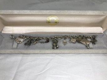 Beautiful Vintage Sterling Silver / 925 Charm Bracelet - MANY CHARMS - These Have Been And Still Are Popular
