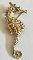 VINTAGE SIGNED BEAU STERLING SILVER SEAHORSE BROOCH