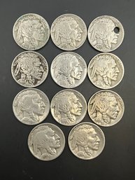 11 Buffalo Nickels 1926, (2) 1930, 1934, (2) 1936, 1936-D, (2) 1935, (2) 1937