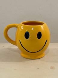 Vintage McCoy Pottery Sunshine Yellow Smiley Face Mug