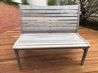 Bench (1 Of 4) Fabulous Very Solid / Stable Teak Bench - Modern Style - Great Patina - Super Nice Bench !