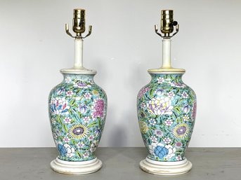 A Pair Of Vintage Ceramic Lamps