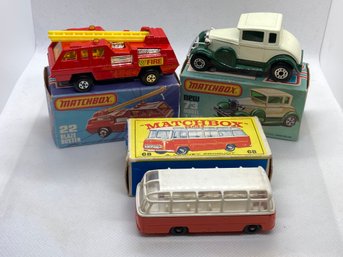 Vintage 1960s/70s MATCHBOX Diecast Cars, With Original Boxes