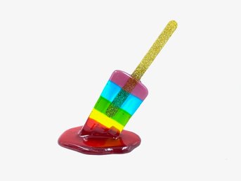 Pop Art Melting Rainbow Popsicle Sculpture/figurine