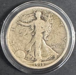 1918 Walking Liberty Silver Half Dollar