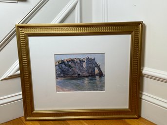 Framed Ocean Scene Watercolor Print