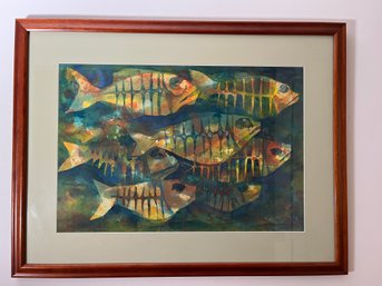 An Original Signed Watercolor By Painter Vicente Manansala (1910-1981) 30 X 32