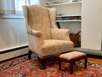Norfolk Virginia Upholstered Armchair With Foot Stool
