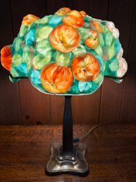 Pairpont Puffy Apple Blossom Table Lamp On Silvered Brass Base