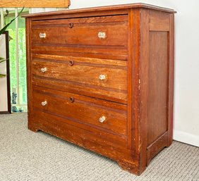 A 19th Century Oak Dresser With Original Glass Hardware