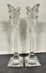 Adorable Pair Of 12 Tall Crystal Candle Stick Holders. AI / B3