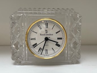 Royal Doulton Heavy Crystal Mantel/Shelf Clock Quartz Movement Made In Germany
