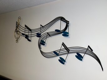 Vintage 1990s C Jere Metal Music Note Sculpture