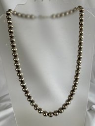 Italian Sterling Silver Bead Necklace