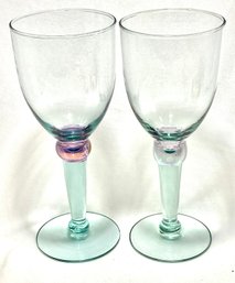 Pair Of Pfaltzgraff Juniper Wine Glasses