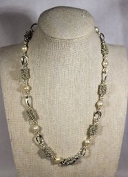 Fine Michael Dawkins Sterling Silver And Cultured Pearl Necklace