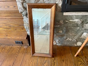 Early 1900s Oak Framed Vertical Wall Mirror