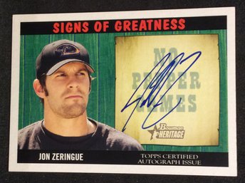 2005 Bowman Heritage Signs Of Greatness Jon Zeringue Autograph Card - L