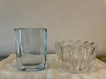 Two Signed Crystal Vessels Including Orrefors