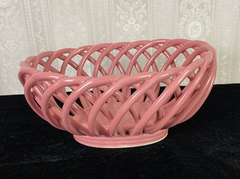 Pink Ceramic Bread Basket