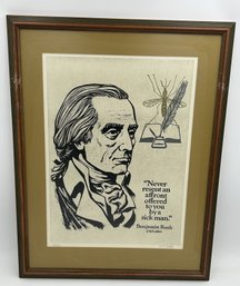 Signed WALTER H BROOKS 'PIONEERS OF MEDICINE' BENJAMIN RUSH Lithograph- NO SHIPPING