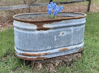 A Fantastic, Large Vintage Galvanized Metal Water Trough