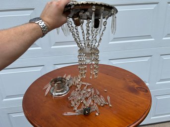 Vintage Crystal Chandelier In Pieces