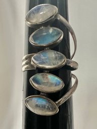 MCM LONG STERLING SILVER RAINBOW MOONSTONE RING - AS IS
