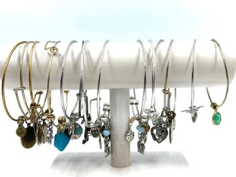 Collection Of Alex & Ani Style Charm Bangle Bracelets