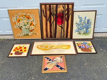 Vintage Yarn Artwork Lot