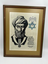 Signed WALTER H BROOKS 'PIONEERS IN MEDICINE' MAIMONIDES Lithograph- NO SHIPPING