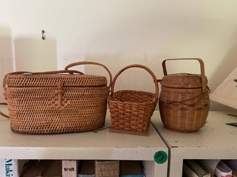 THREE FINE SMALL BASKETS