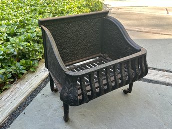 Antique Victorian Cast Iron Fireplace Basket/Grate