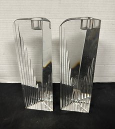 Very Nice Pair Of Josef Riedel Crystal Candle Stick Holders. AI/b3